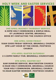 Holy week and Easter Services